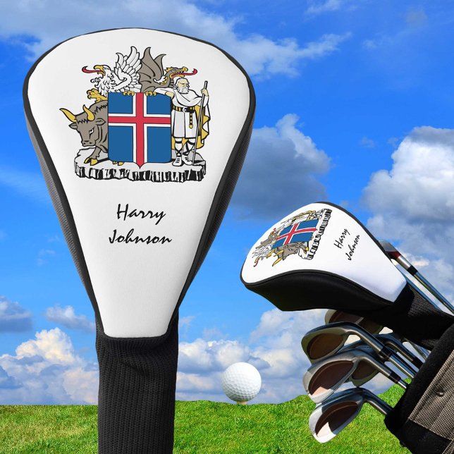 Isländische Flagge und Mit Monogramm Golf Clubs Golf Headcover (Von Creator hochgeladen)