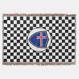 Isländische Flagge wirft Decke