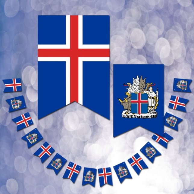 isländische Flaggenbanner, Emblem, isländisches Pa Wimpelkette (Von Creator hochgeladen)