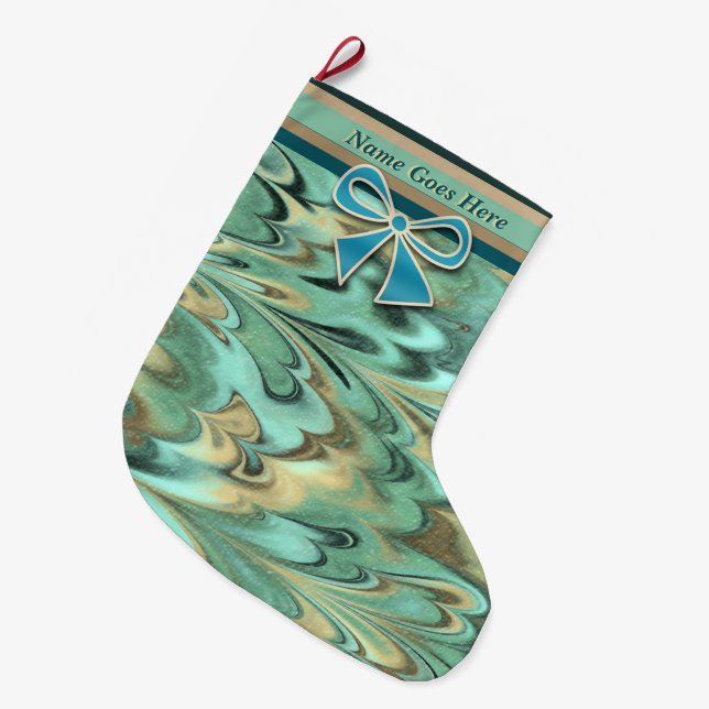 Isländische Flussweihnachtskunst (Personalisiert) Großer Weihnachtsstrumpf (Vorderansicht (hängend))