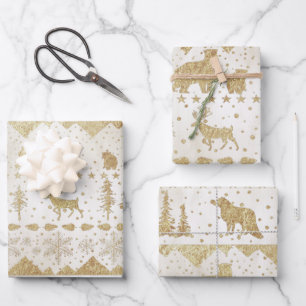 Isländische Goldschneewintertiere Geschenkpapier Set