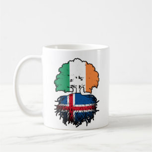 Isländische Irish Ireland Tree Roots Flag Kaffeetasse