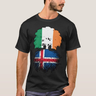Isländische Irish Ireland Tree Roots Flag T-Shirt