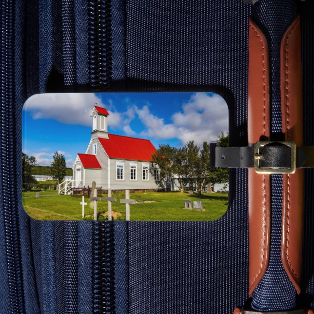 Isländische Kirche Gepäckanhänger (Vorderseite Insitu 4)
