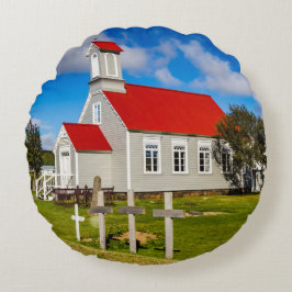 Isländische Kirche Rundes Kissen