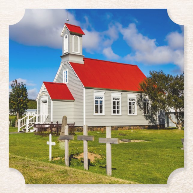 Isländische Kirche Untersetzer (Vorderseite)