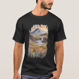 Isländische Naturschönheiten Wasserfarben Kunst, D T-Shirt