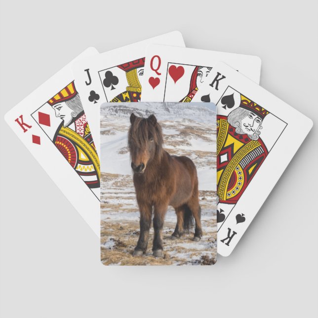 Isländische Pferde im Winter Spielkarten (Rückseite)
