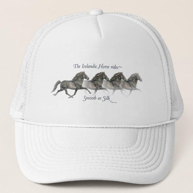 Isländische Pferde sind glatt wie Seide ~ Ball Cap Truckerkappe (Vorderseite)