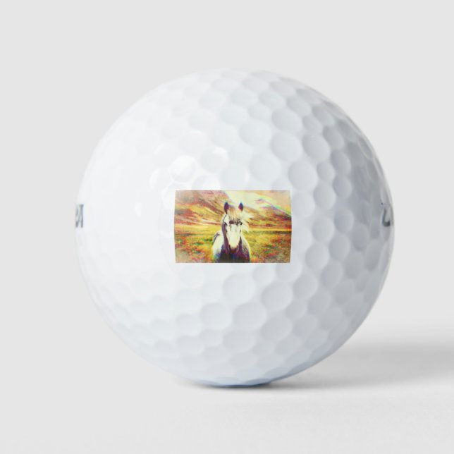 Isländische Pferdekunst Golfball (Vorderseite)