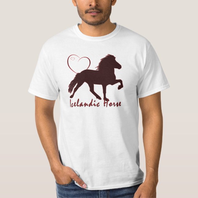 Isländische Pferdereiten T-Shirt (Vorderseite)
