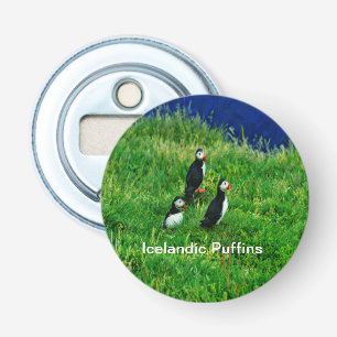 Isländische Puffen im Sommer Flaschenöffner