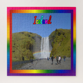 Isländische Regenbogenwasserfall