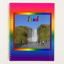 Isländische Regenbogenwasserfall Planer