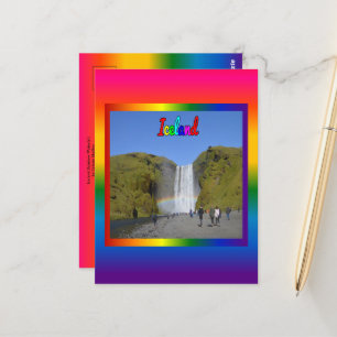 Isländische Regenbogenwasserfall Postkarte
