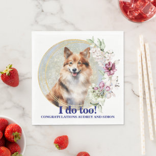 Isländische Schäferhund-Hochzeitsservietten mit Fo Serviette