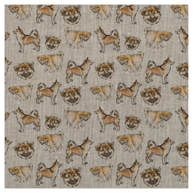 Isländische Schaffenhunde-Naturstoffe Stoff (Muster)