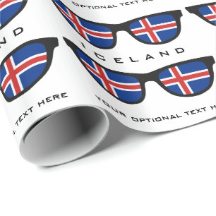 isländische Shades-Umrandung für Text und Farbe Geschenkpapier
