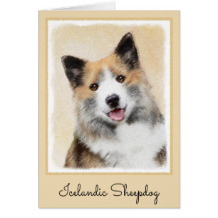 Isländische Sheepdog-Malerei - Original Dog Art