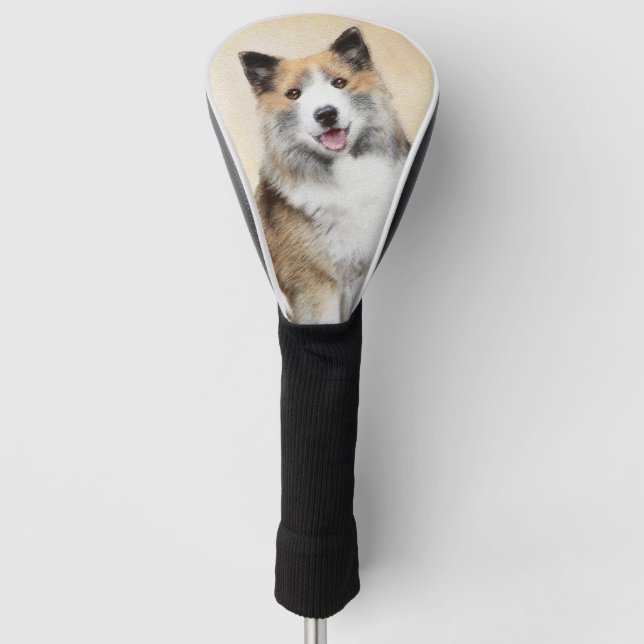 Isländische Sheepdog-Malerei - Original Dog Art Golf Headcover (Vorderseite)