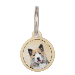 Isländische Sheepdog-Malerei - Original Dog Art Haustiermarke
