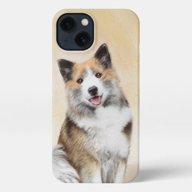 Isländische Sheepdog-Malerei - Original Dog Art iPhone Hülle (Rückseite)