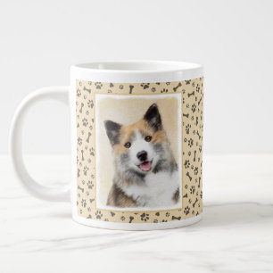 Isländische Sheepdog-Malerei - Original Dog Art Jumbo-Tasse