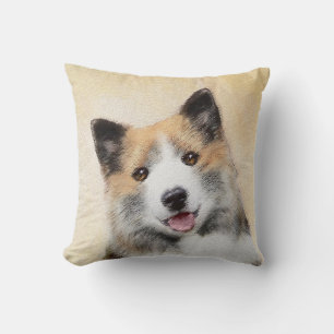 Isländische Sheepdog-Malerei - Original Dog Art Kissen