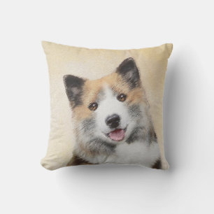Isländische Sheepdog-Malerei - Original Dog Art Kissen