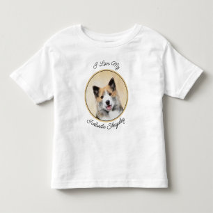 Isländische Sheepdog-Malerei - Original Dog Art Kleinkind T-shirt