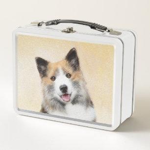 Isländische Sheepdog-Malerei - Original Dog Art Metall Brotdose
