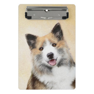 Isländische Sheepdog-Malerei - Original Dog Art Mini Klemmbrett