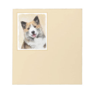 Isländische Sheepdog-Malerei - Original Dog Art Notizblock