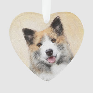 Isländische Sheepdog-Malerei - Original Dog Art Ornament