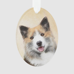 Isländische Sheepdog-Malerei - Original Dog Art Ornament