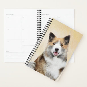 Isländische Sheepdog-Malerei - Original Dog Art Planer