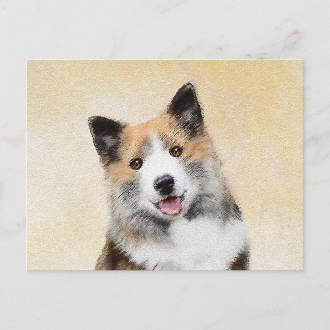 Isländische Sheepdog-Malerei - Original Dog Art Postkarte (Vorderseite)