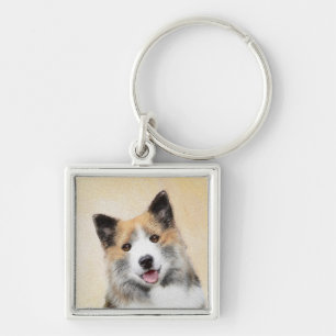 Isländische Sheepdog-Malerei - Original Dog Art Schlüsselanhänger