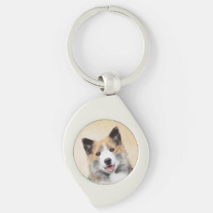 Isländische Sheepdog-Malerei - Original Dog Art Schlüsselanhänger