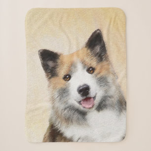 Isländische Sheepdog-Malerei - Original Dog Art Sherpadecke