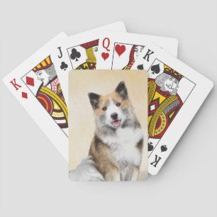 Isländische Sheepdog-Malerei - Original Dog Art Spielkarten
