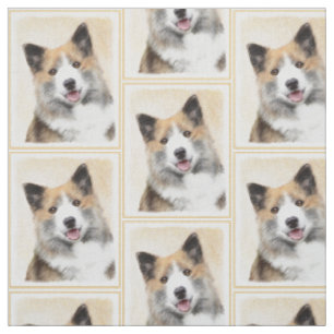Isländische Sheepdog-Malerei - Original Dog Art Stoff
