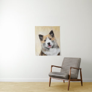 Isländische Sheepdog-Malerei - Original Dog Art Wandteppich