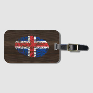 Isländische Touchfingerabdruckflagge Gepäckanhänger
