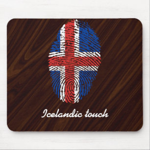 Isländische Touchfingerabdruckflagge Mousepad