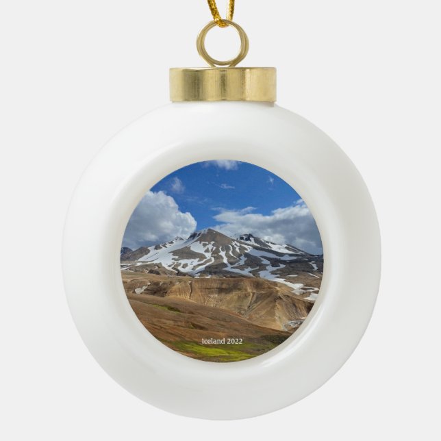 isländische Verzierung Keramik Kugel-Ornament (Vorderseite)