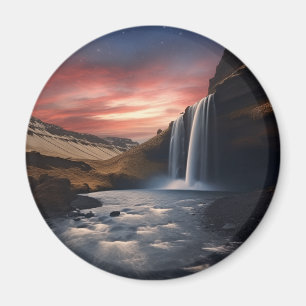 Isländische Wasserlandschaft Magnet