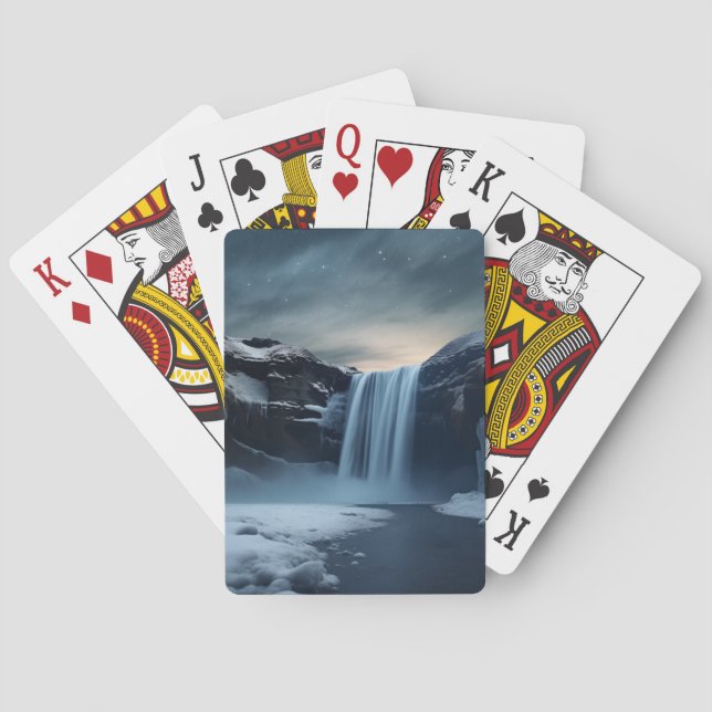 Isländische Wasserlandschaft Spielkarten (Rückseite)