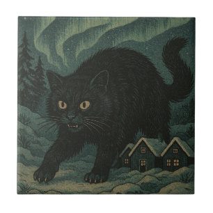 Isländische Weihnachts-Yule-Katze Fliese