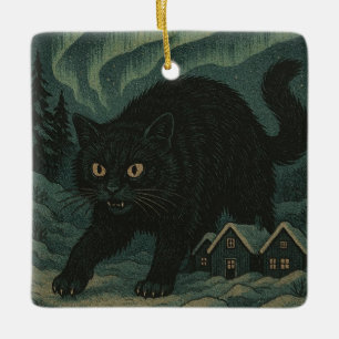 Isländische Weihnachts-Yule-Katze Keramikornament